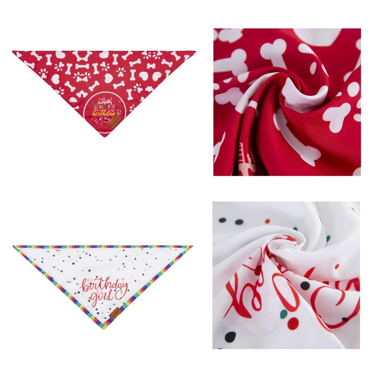 Big Sister Dog Bandana Double Layer Fabric Green Large Size L