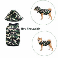 Miaododo Windproof Fleece Lined Dog Jacket Camouflage Size