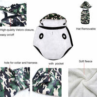 Miaododo Windproof Fleece Lined Dog Jacket Camouflage Size