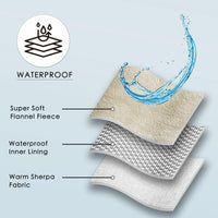 Waterproof Stuffed Dog Bed Cover Blanket Reversible Paw