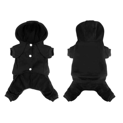 Dog Hoodie Pet Jumpsuit Fleece Sweatshirt Buttons Winter Warm Cotton Size Medium
