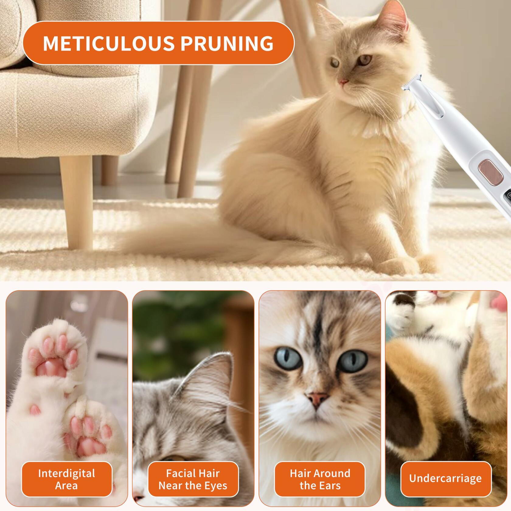 KZOCEM Pet Micro Precision Trimmer LED Light Rechargeable Waterproof Clippers - Purrfect Pet Kingdom