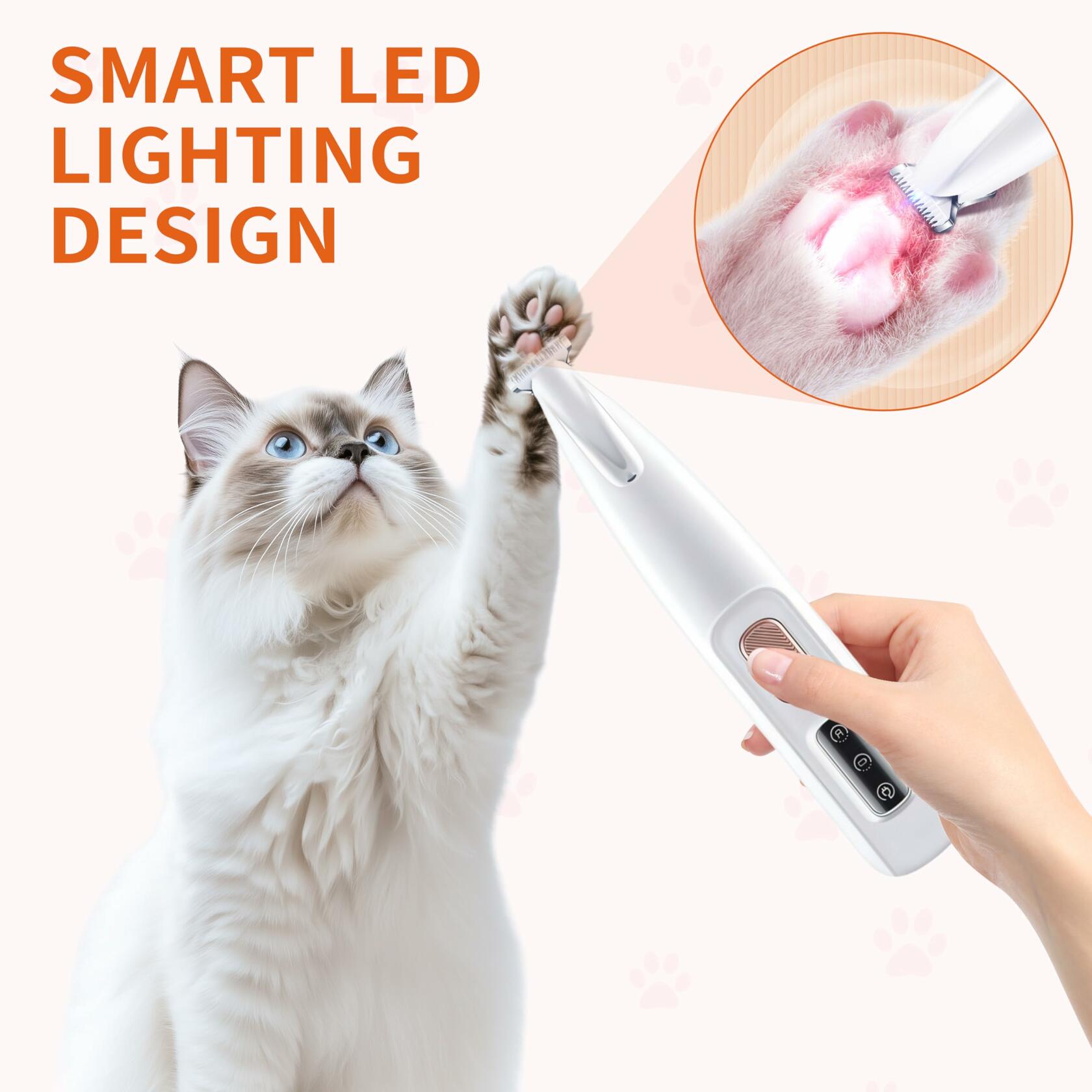 KZOCEM Pet Micro Precision Trimmer LED Light Rechargeable Waterproof Clippers - Purrfect Pet Kingdom