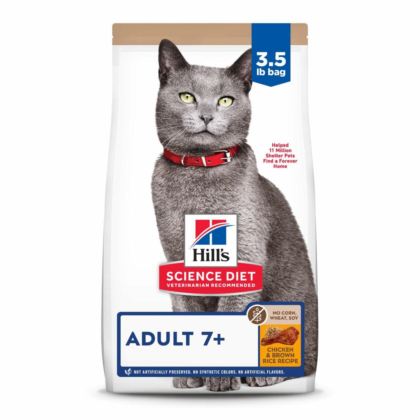 BestBy12/25 Hill's Science Diet Adult 7+ Dry Cat Food Chicken Brown Rice 3.5 lb - Science Diet Cat Food - Deal US