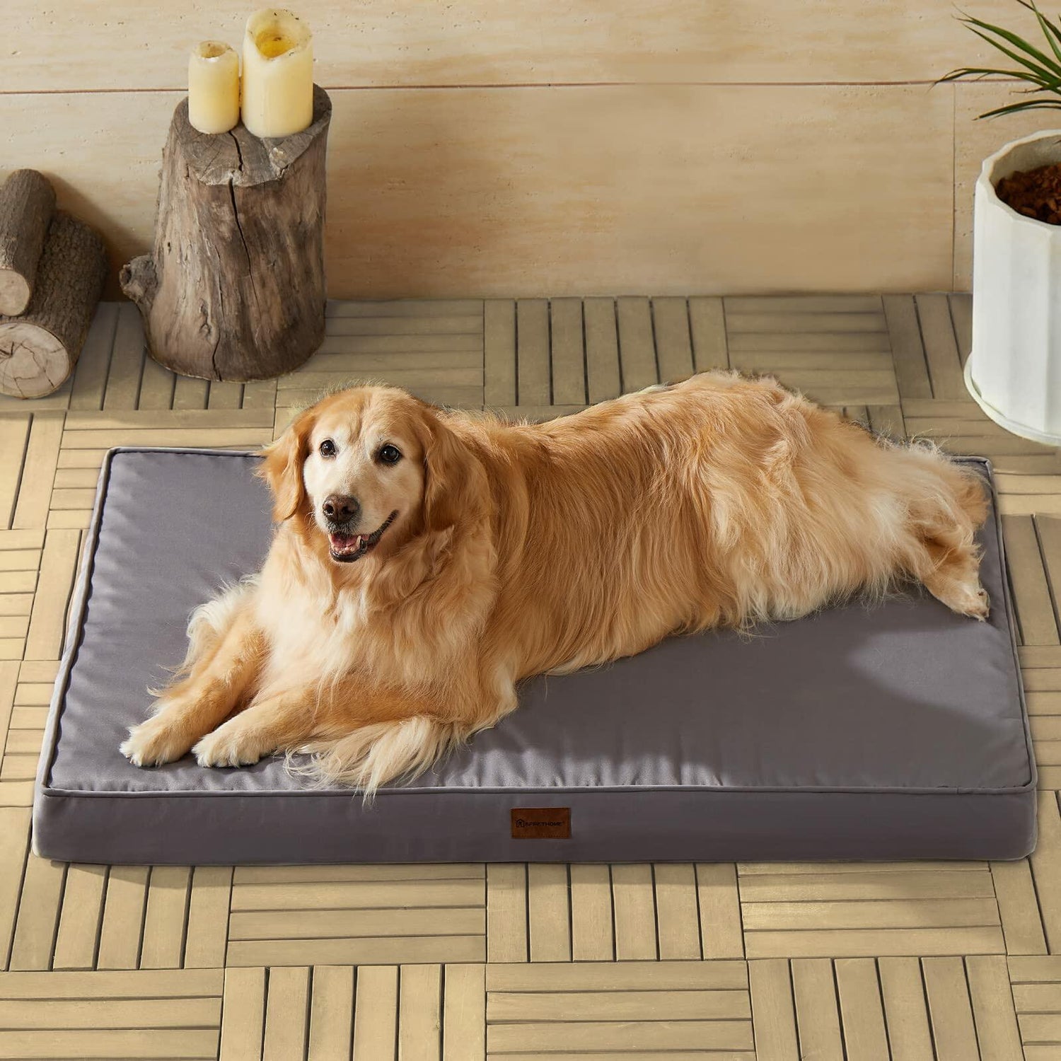 Orthopedic Waterproof Dog Bed Large 42x30in Grey - Purrfect Pet Kingdom