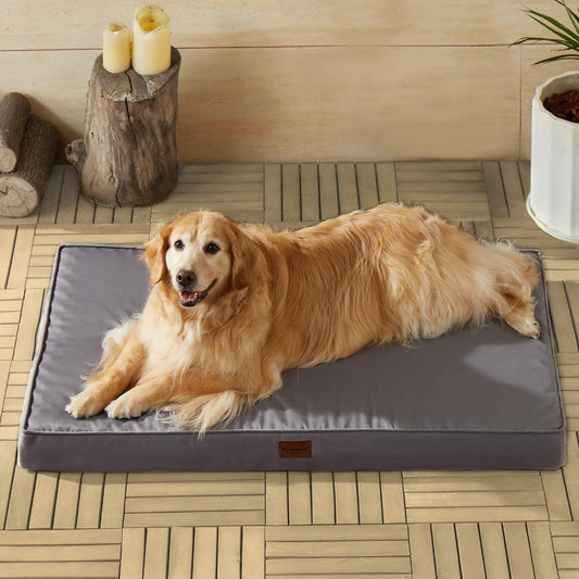 BFPETHOME Orthopedic Waterproof Dog Bed Grey 42x30in Large