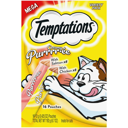 Creamy Chicken and Salmon Lickable Wet Cat Treats 16 Pack S