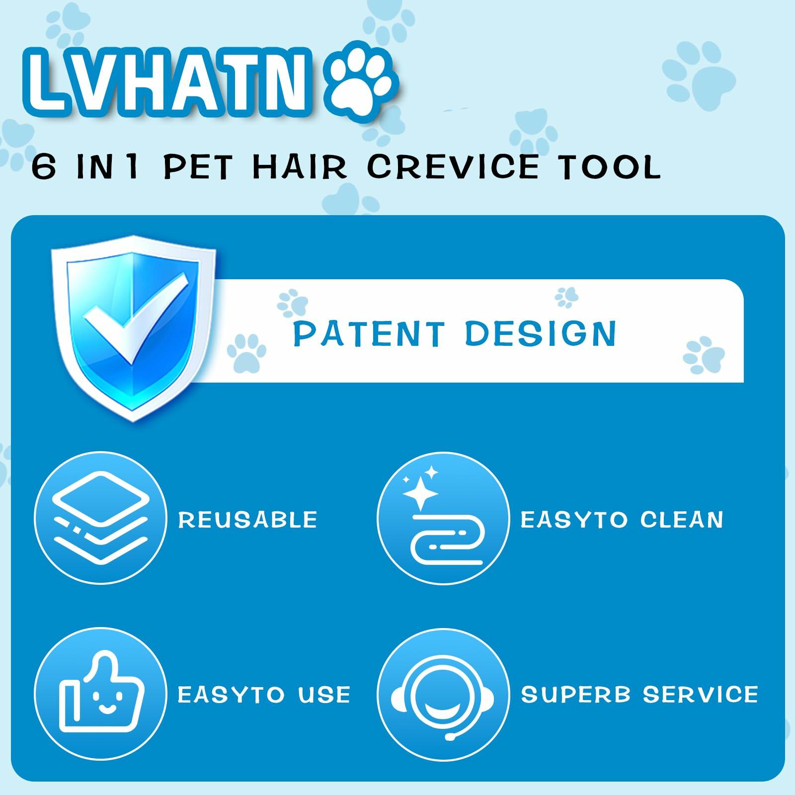 LVHATN 6IN1 Pet Hair Remover Tool for Car Rug Couch Furniture 8.27in - Lint/Hair Remover - Deal US