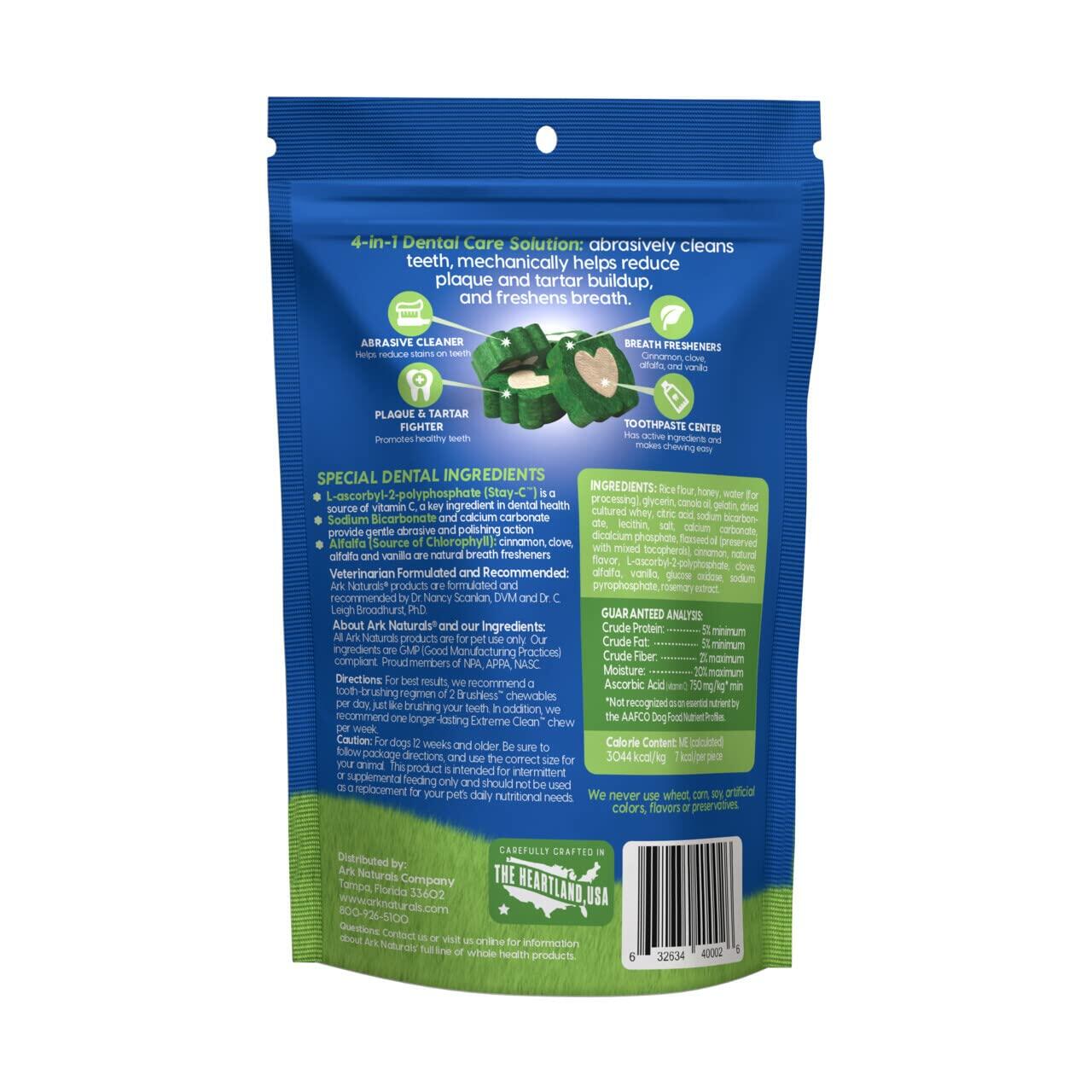 BestBy07/25 Ark Naturals Brushless Toothpaste Dog Dental Chews Mini 4oz 1 Pack - Deal US