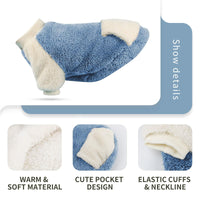 LESYPET Fleece Dog Sweater Small Medium Dogs Pullover Blue