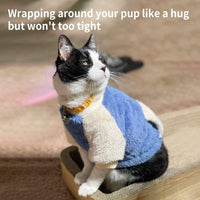 LESYPET Fleece Dog Sweater Small Medium Dogs Pullover Blue