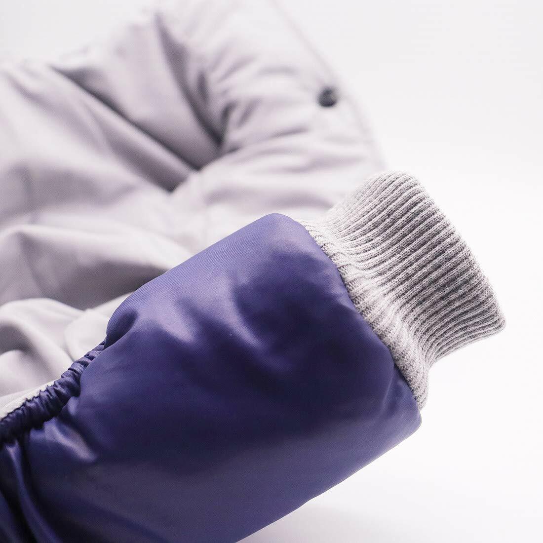 Miaododo Winter Dog Coat Windproof Cotton-Padded High Collar Light Blue Size 2XL