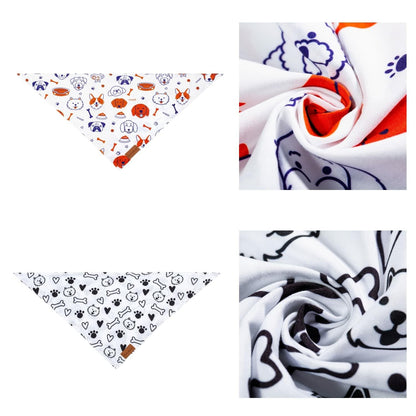 2 Pack Dog Bandanas – White Cute Birthday Pet Scarf for Dogs