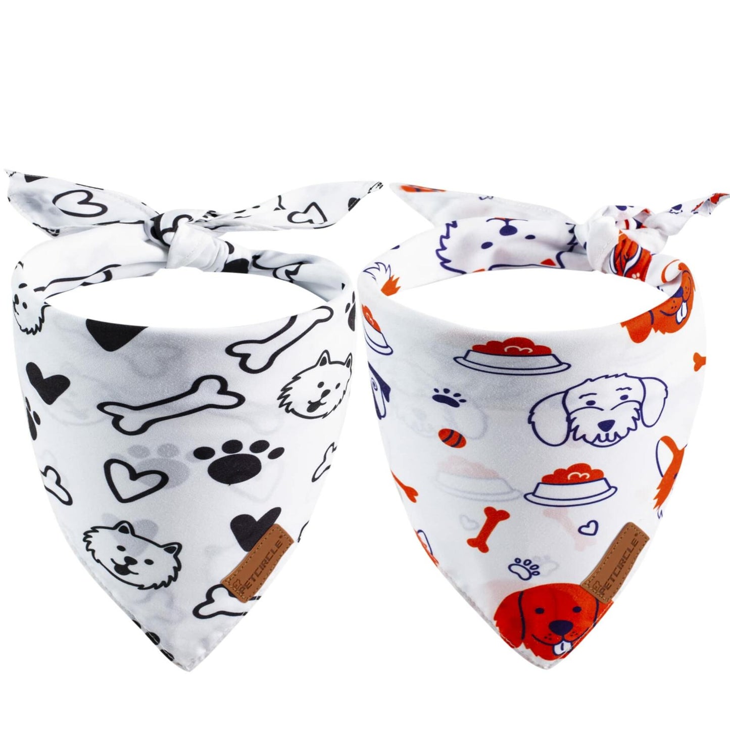 2 Pack Dog Bandanas – White Cute Birthday Pet Scarf for Dogs & Cats, XL