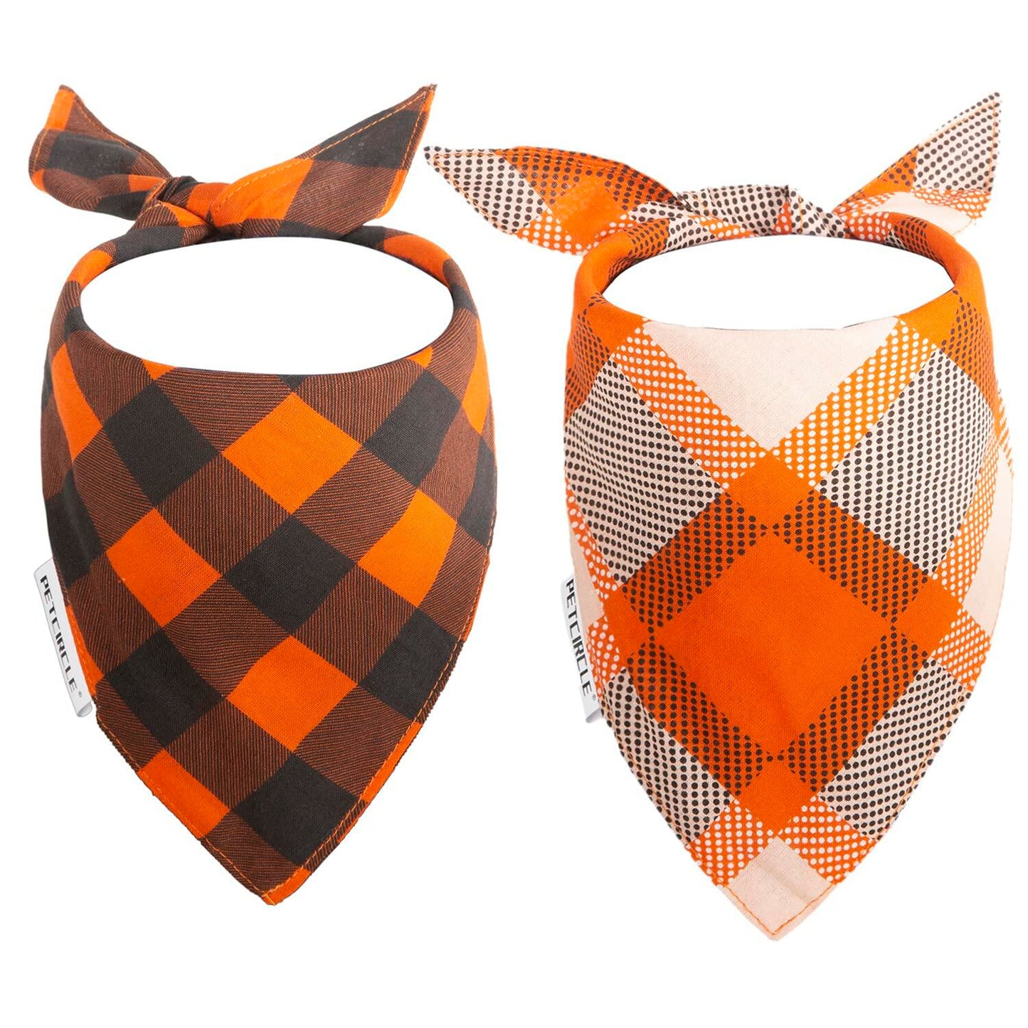 2 Pack Fall Dog Bandanas – Birthday Pet Scarf for Dogs & Cats, Orange L