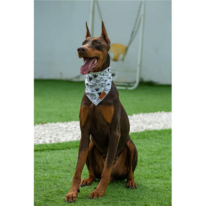 2 Pack Dog Bandanas – White Cute Birthday Pet Scarf for Dogs