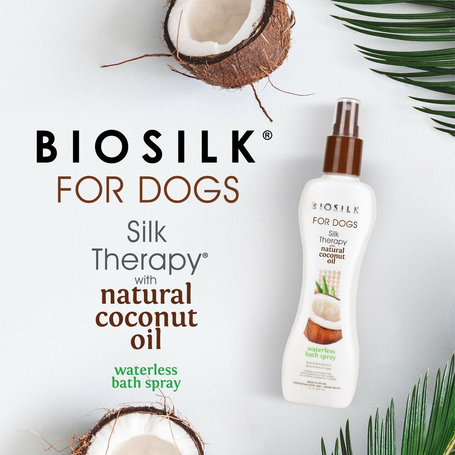 BioSilk Silk Therapy Dog Shampoo Organic Coconut Oil Beige 12 fl oz