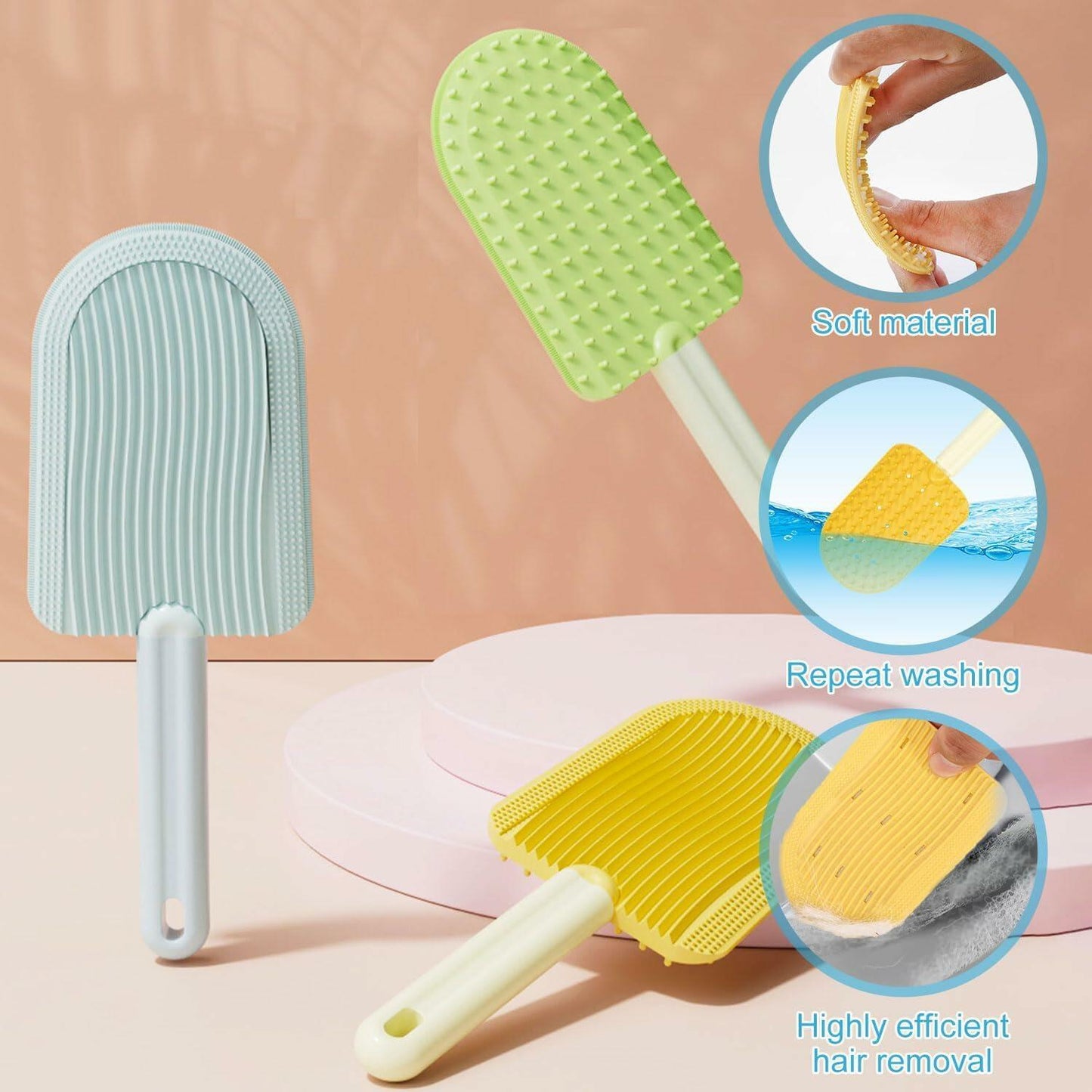 Cat Tongue Comb 2PCS Cat Grooming Brush Long Haired Cats Ice Cream Design