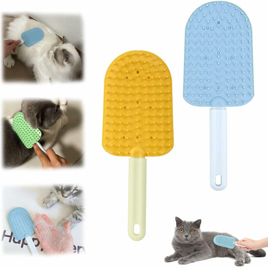 Cat Tongue Comb 2PCS Cat Grooming Brush Long Haired Cats Ice Cream Design