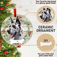 E&S Imports Harlequin Ceramic Dog Ornament Glazed Finish Christmas Decor