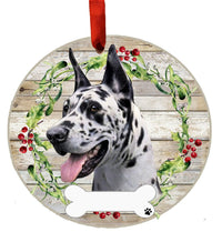 E&S Imports Harlequin Ceramic Dog Ornament Glazed Finish Christmas Decor