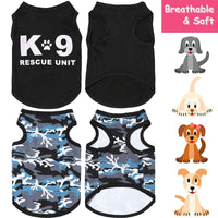 8 Pieces Dog Boy Summer Camo Sleeveless Printed Pet Shirts