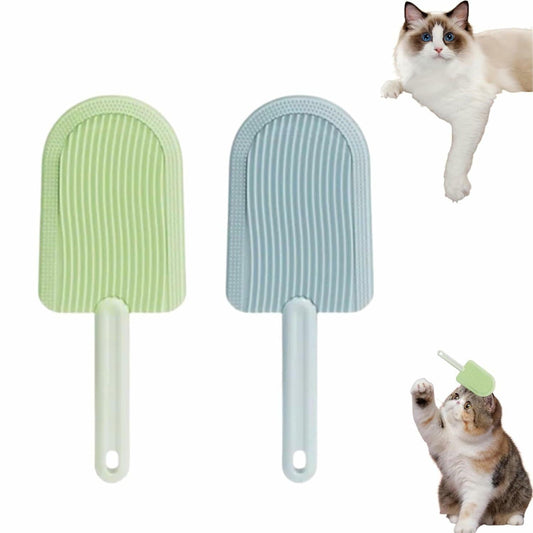2 - Pack Cat Tongue Comb – Silicone Pet Grooming Brush for Cats & Dogs, Blue/Green - Brushes, Combs & Rakes - Deal US