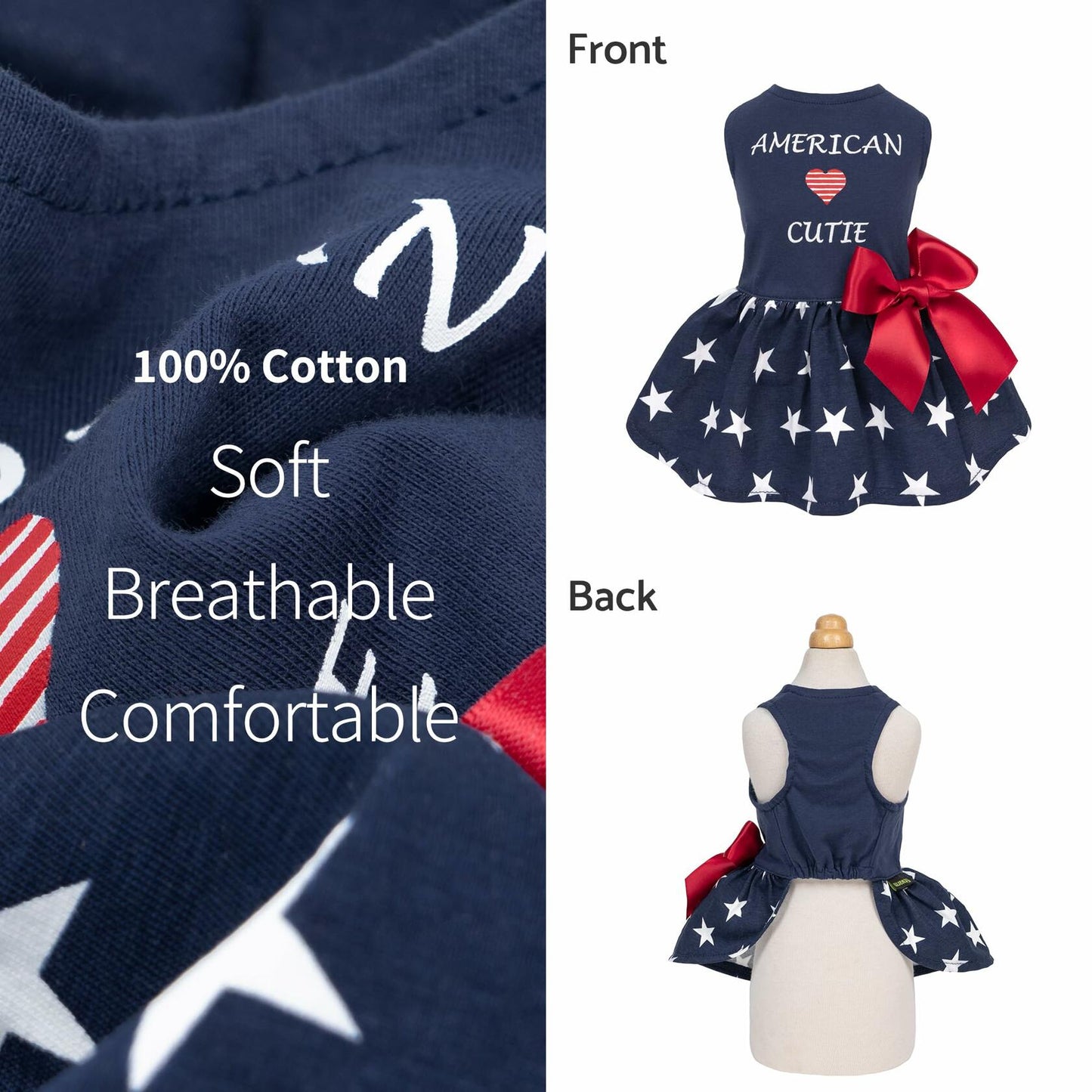 Fitwarm 100% Cotton Holiday Make A Wish Dog Dress Black Size XXS