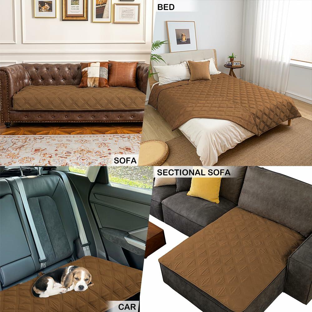 fuguitex Waterproof Reversible Dog Blanket Brown Size 30x53