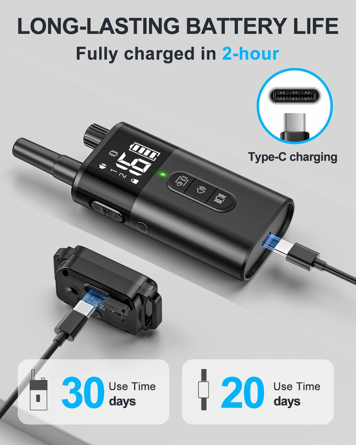 No Shock Dog Training Collar Remote Vibrate Safe Lock Waterproof Black