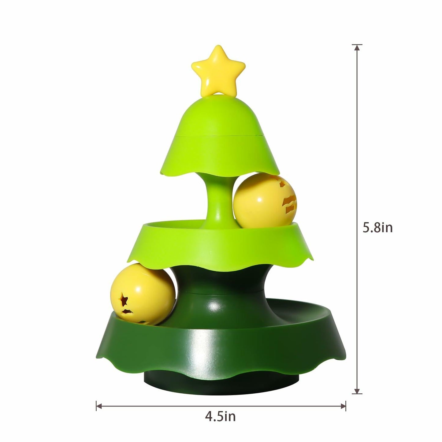 SIWWBW Cat Treat Dispenser Puzzle Feeder Toy Tree Color Interactive Ball