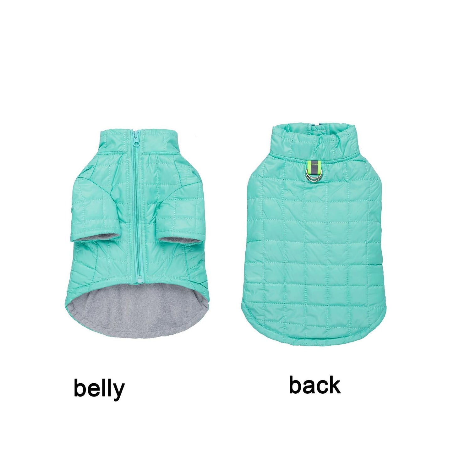 Miaododo Winter Dog Coat Windproof Cotton-Padded High Collar Size L- Black