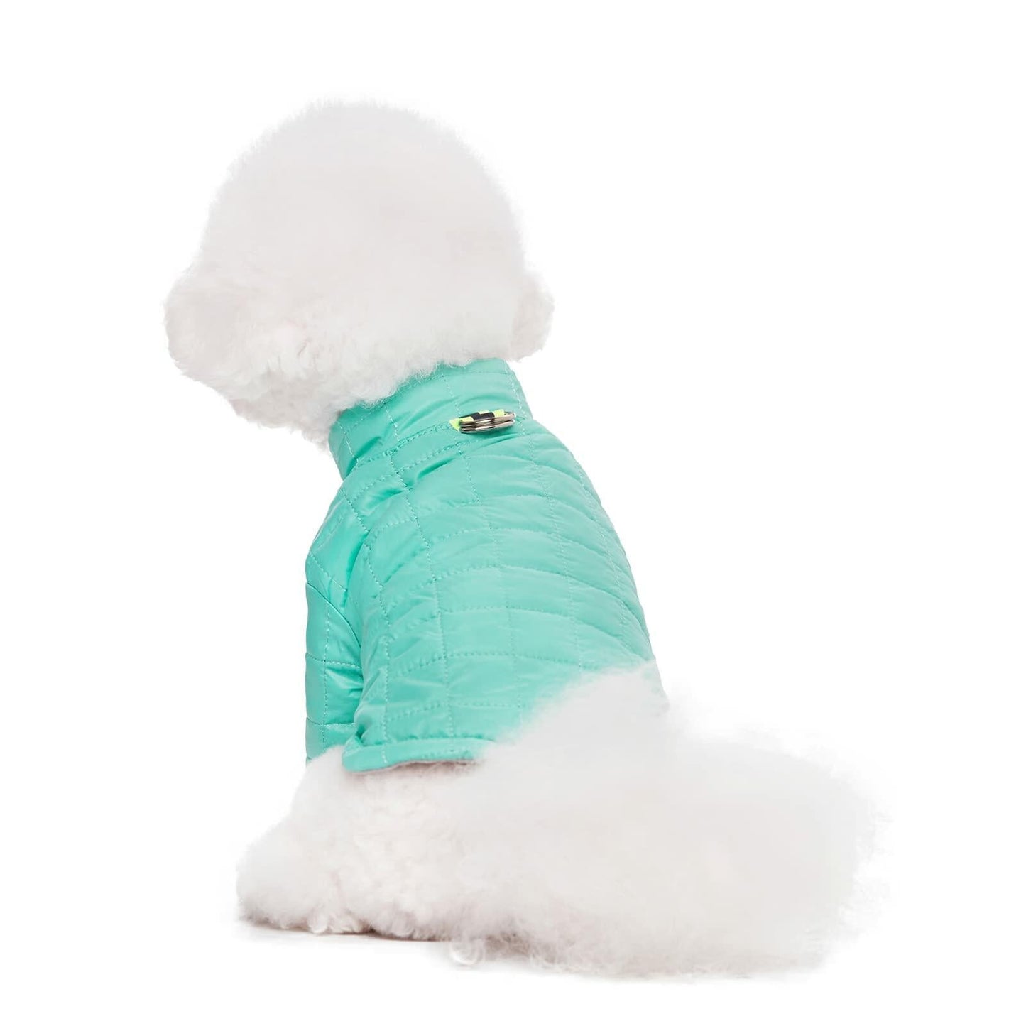 Miaododo Winter Dog Coat Windproof Cotton-Padded High Collar Size L- Black