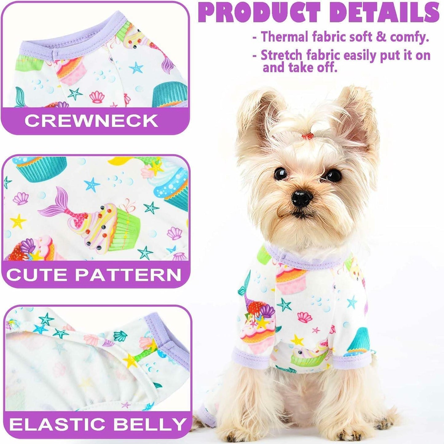 [Like New] Dog Pajamas for Small Chihuahua Yorkie Teacup,Soft Pet Clothes Cat Shirts Outfit