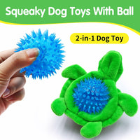 [Like New] Aqezd Turtle Small Dog Squeaky Toy with Ball