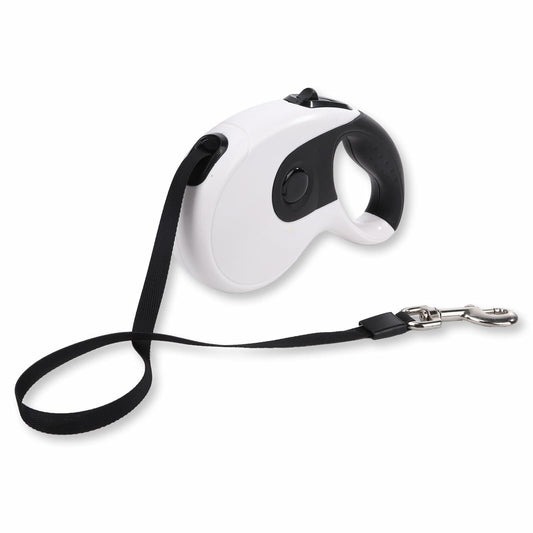 Retractable Dog Leash 16ft Heavy Duty Reflective Nylon Tape White Grip
