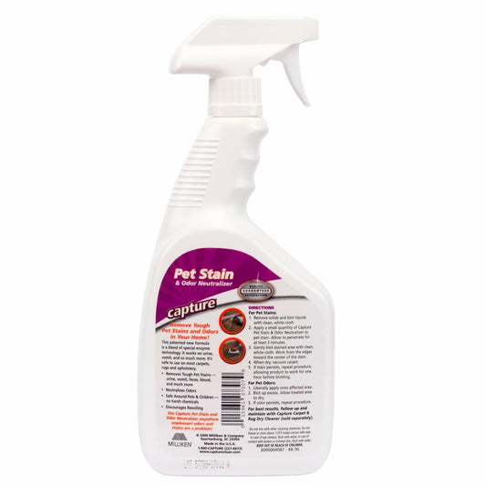 Capture Pet Stain & Odor Neutralizer Spray 32oz Carpet Wood Leather Rug