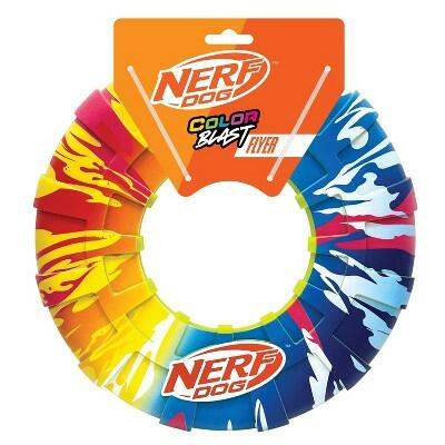 NERF TPR Color Blast Flyer Dog Toy Flying Disc All Sizes Durable Fetch
