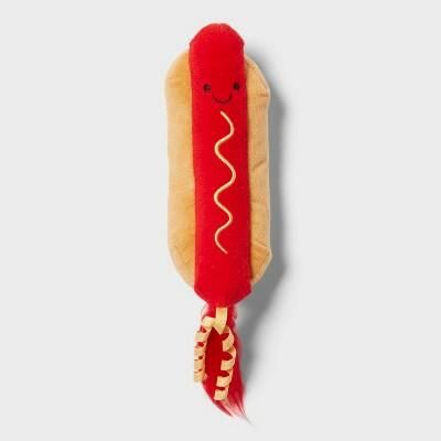 Kicker Hot Dog Cat Plush Toy Sun Squad Multicolor Cat Toy
