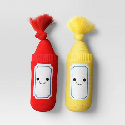 Americana Ketchup Mustard Dog Plush Set 2pcs Sun Squad - Purrfect Pet Kingdom