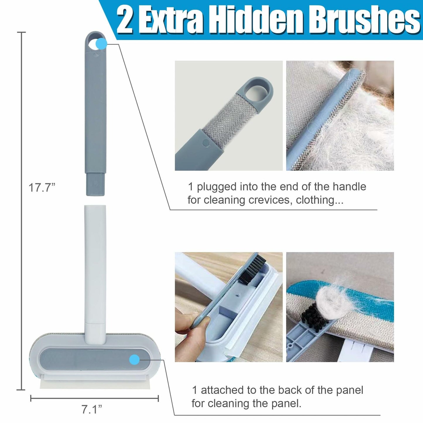 SWJDQS Pet Hair Removal Tool 2 Pieces 4 in 1 Multifunctional Broom Brush