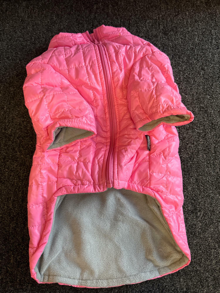 Miaododo Winter Dog Coat Hooded Cotton-Padded Pink Size XXL