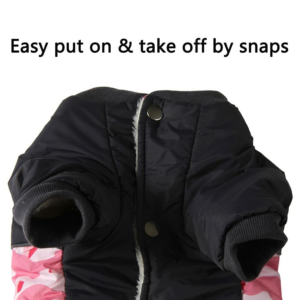 Vecomfy Warm Dog Coat Small Waterproof Fleece Lined Puppy Jacket