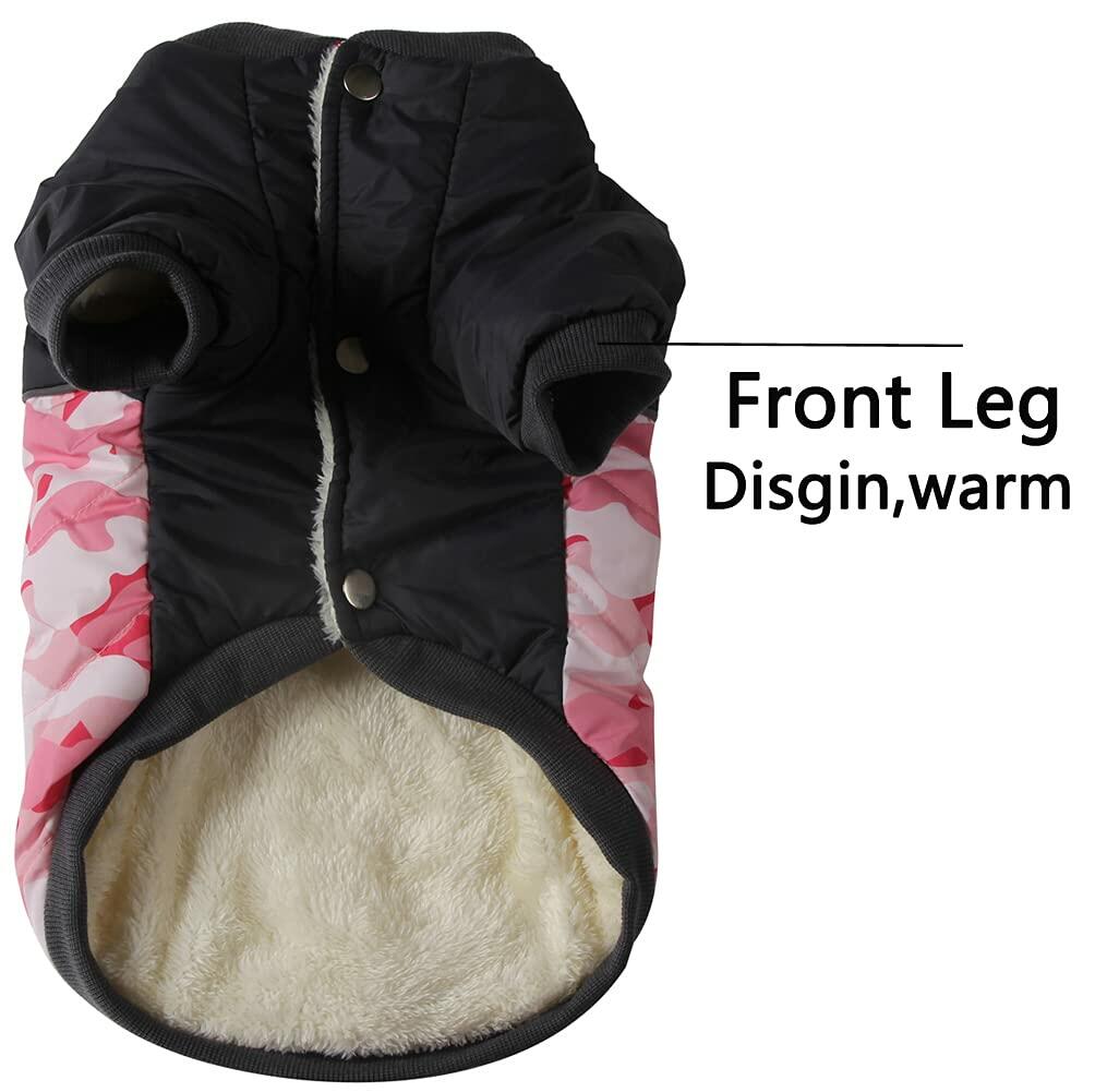 Vecomfy Warm Dog Coat Small Waterproof Fleece Lined Puppy Jacket