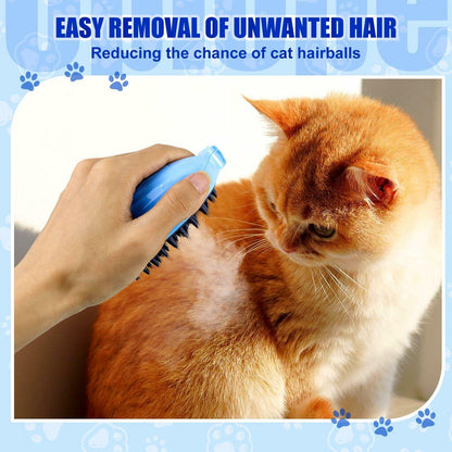 4-in-1 Steam Cat Brush for Gentle Grooming and De-Shedding
