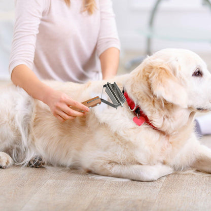 Deal US 2-in-1 Stainless Steel Dematting Brush for Pets