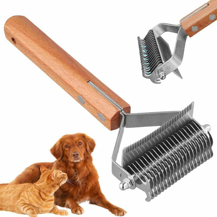 Framad Dematting Brush 2-in-1 Stainless Steel Dog Cat Comb