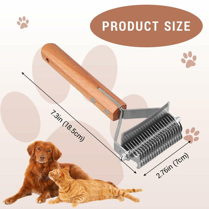 Deal US 2-in-1 Stainless Steel Dematting Brush for Pets