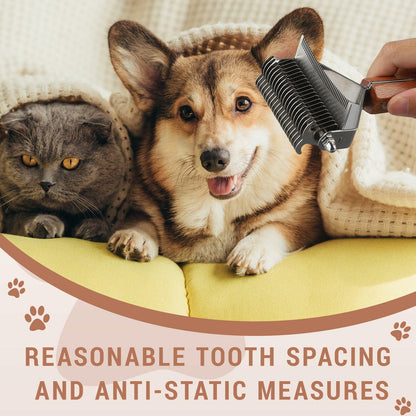 Deal US 2-in-1 Stainless Steel Dematting Brush for Pets