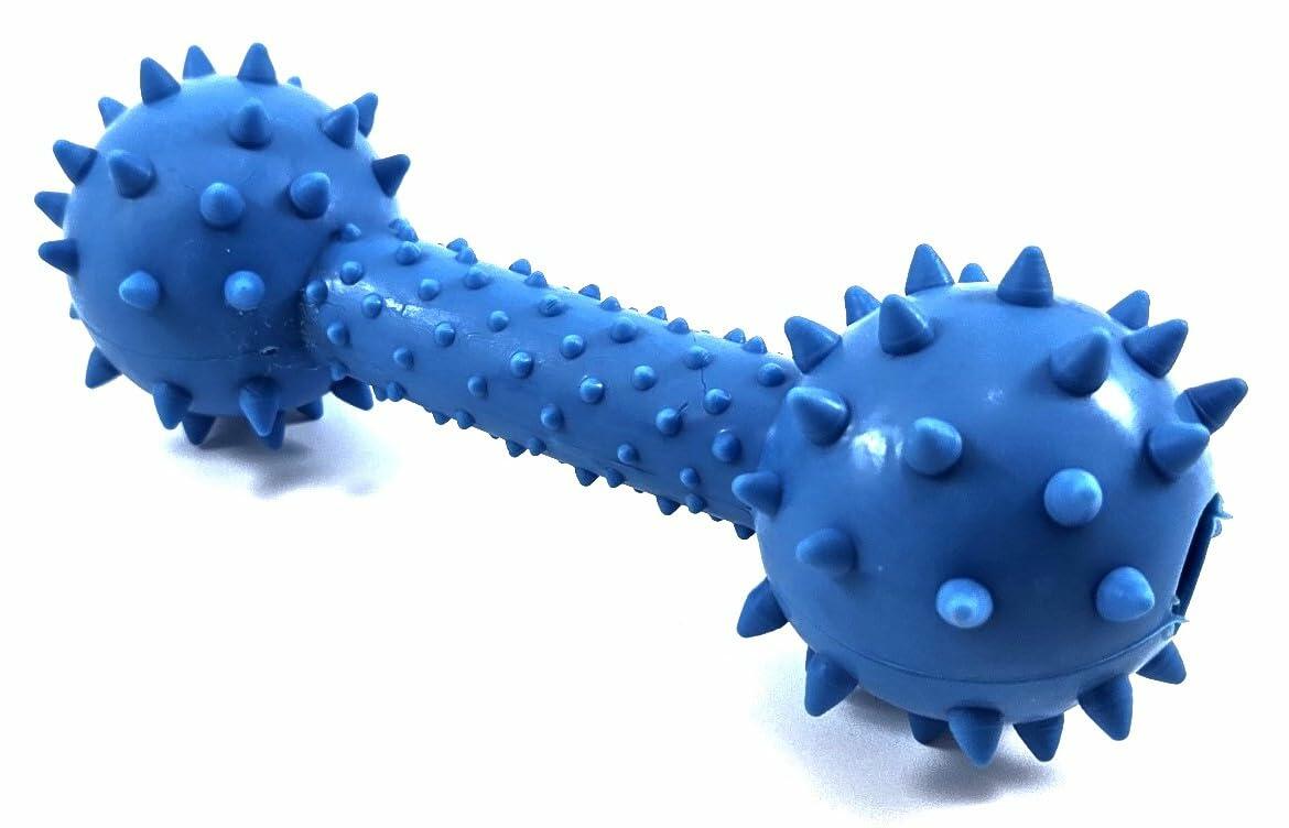 Dog Chew Toy Dumbbell Durable Rubber Lime Green